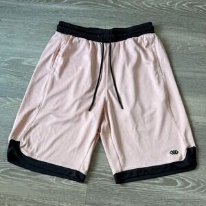 LEG3ND Athletic Mesh Basketball Shorts Mens Small Pink Drawstring Gym Activewear
